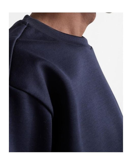 Prada Blue Triangle-Logo Crewneck Sweatshirt for men