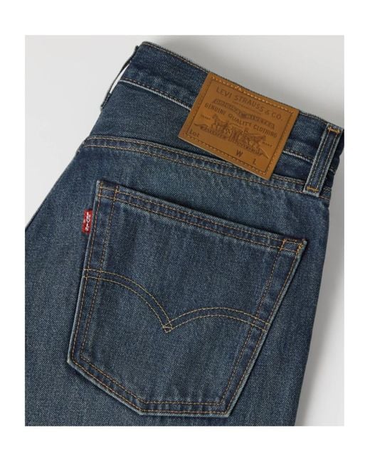 Levi's Blue 555 Relaxed Straight Jeans for men