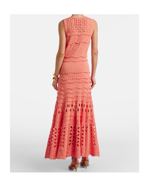 Ulla Johnson Red Lakshmi Broderie Anglaise Maxi Dress