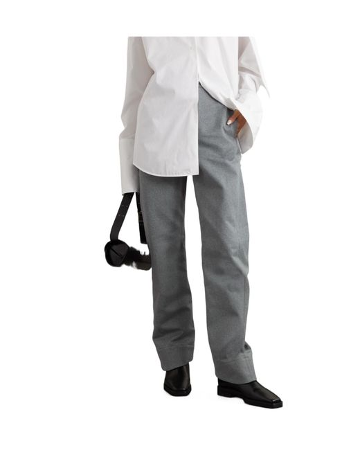 Jil Sander Gray Button-Up Casual Pants