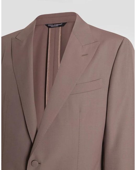 Dolce & Gabbana Brown Single-Breasted Slim Blazer for men