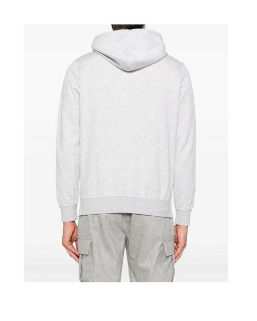 Eleventy White Patterned Wool Hoodie for men