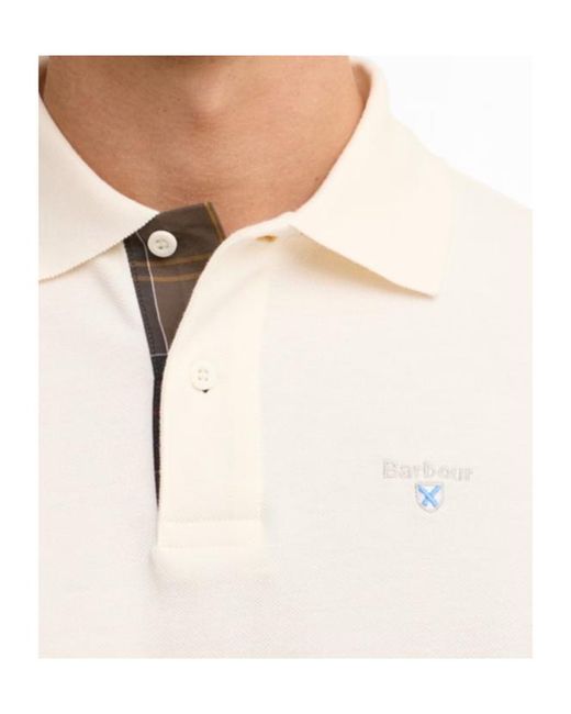 Barbour White Logo Embroidered Polo Shirt for men