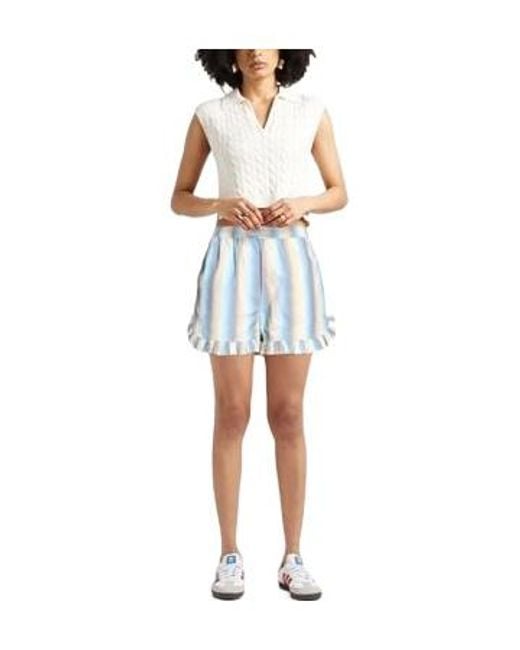 Ganni Blue Vertical Stripe Casual Shorts