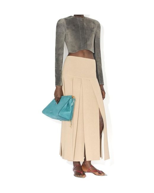 Alaïa Gray Suede Goatskin Tailored Jacket