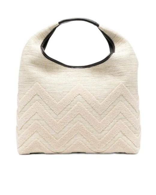 Missoni Natural Zigzag-Pattern Tote Bag