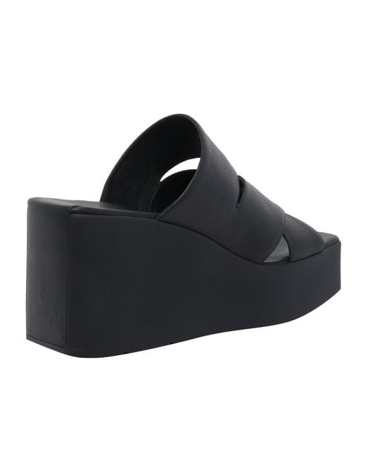 Vic Matié Black Wedge Platform Heeled Sandals