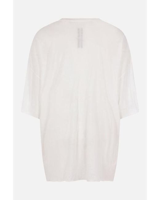 Rick Owens White V-Neck Short-Sleeved T-Shirt for men
