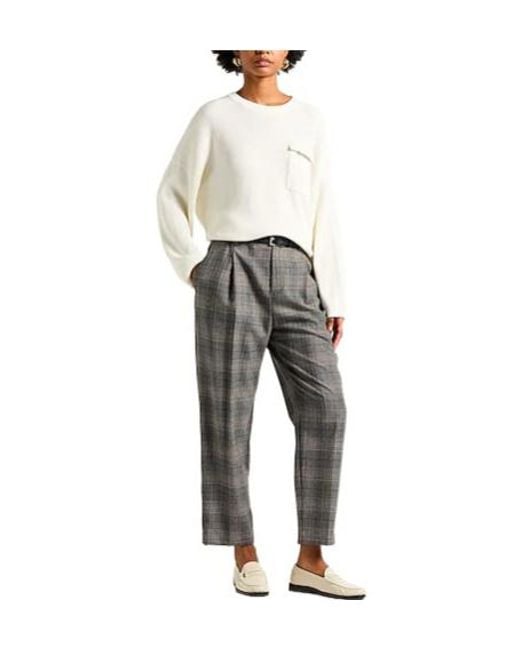 Brunello Cucinelli White Solidcolor Ribknit Sweater