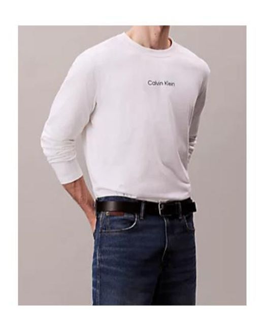 Calvin Klein Purple Logo Long-Sleeve T-Shirt for men