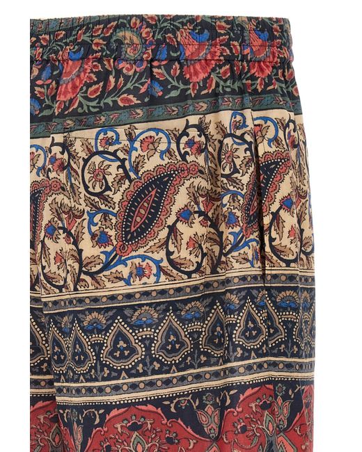 Valentino Red Paisley-Printed Button Detailed Shorts for men