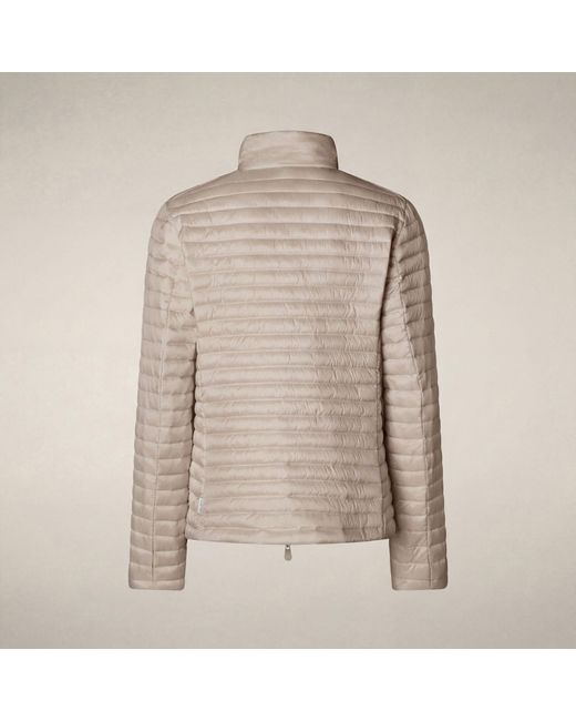 Save The Duck Brown Quilted Stand Collar Down Jacket