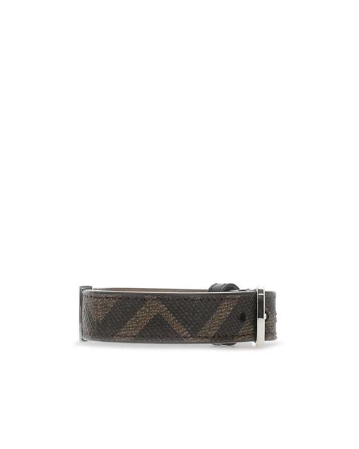 Fendi White Ff Logo Pattern Bracelet for men