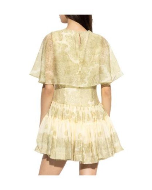 AllSaints Yellow Yanna Printed Mini Dress