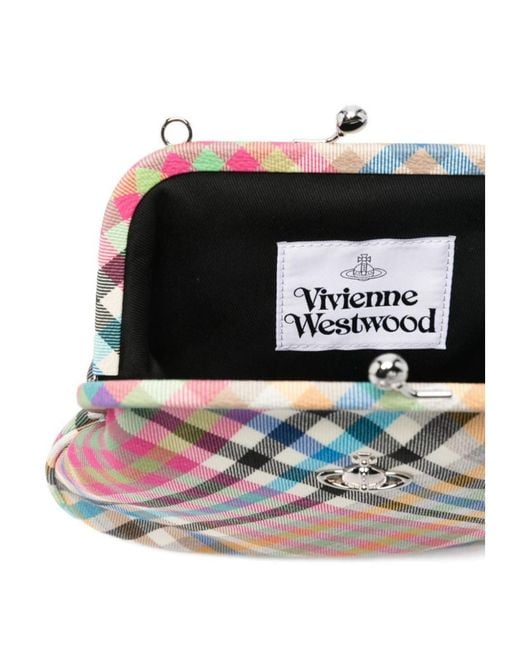 Vivienne Westwood Multicolor Check Frame Shoulder Bag