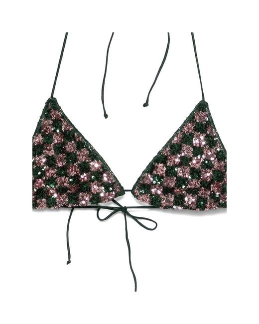 Oseree White Lace-Up Bikini Set