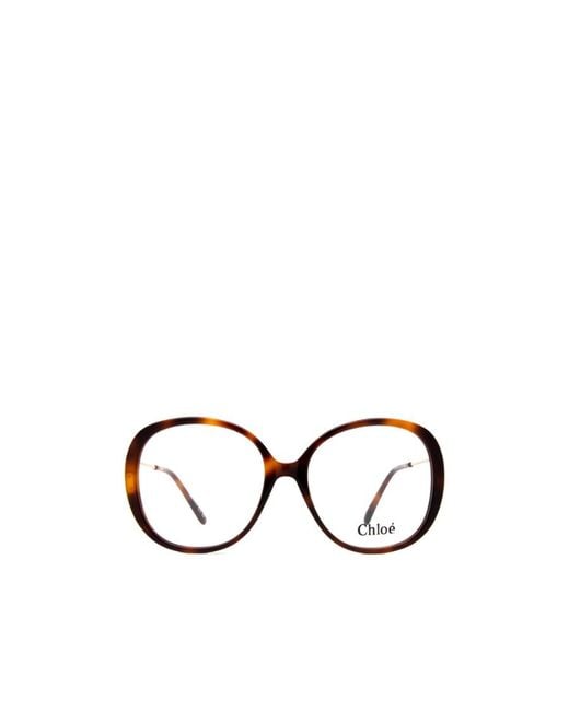 Chloé Metallic Chloé Eyewear Round Frame Glasses