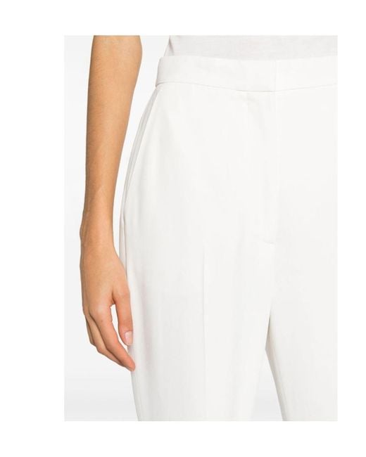 McQueen White High-Waist Flared Tailored Trousers