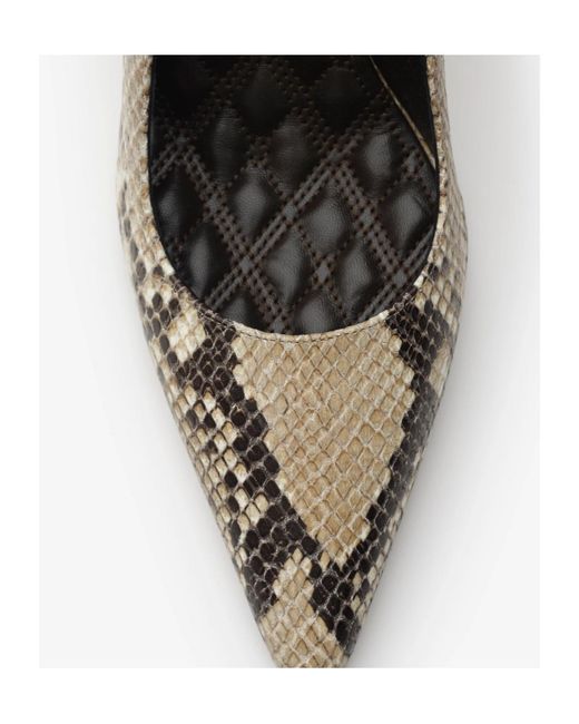 Burberry Metallic Python-Print Leather Dame High Pumps