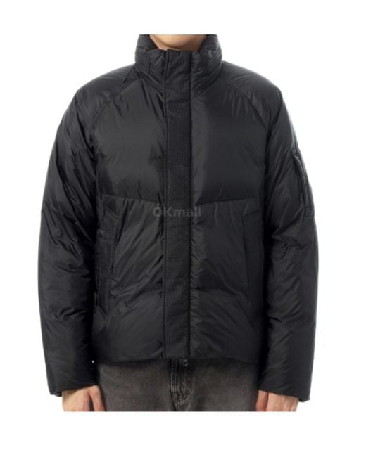 C P Company Black Quilted Panelled Jacket for men
