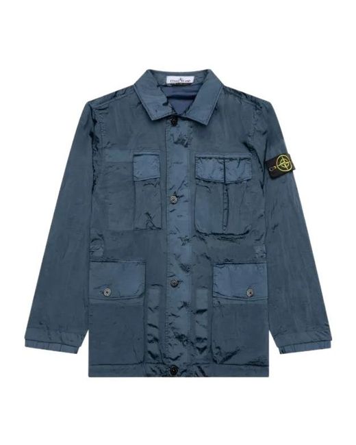 Stone Island Blue Compass Badge Field Jacket for men