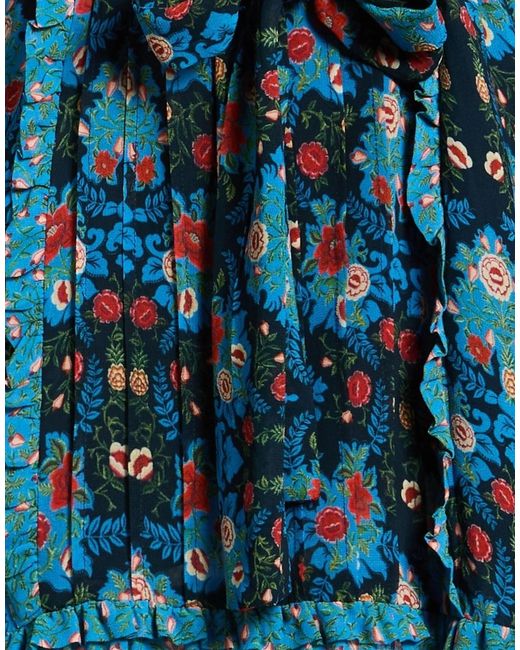 Farm Rio Blue Floral Printed Dress