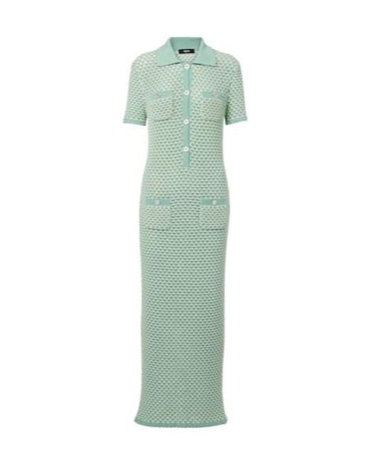 Versace Green Crochet Cotton-Blend Maxi Dress