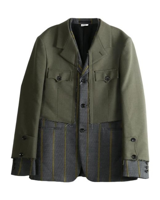 Comme des Garçons Green Long-Sleeved Suit Jacket for men