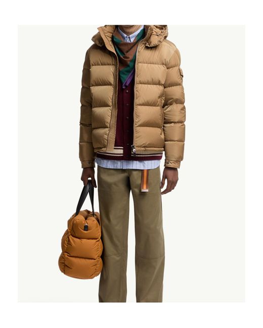 Moncler Brown Maya Hooded Zip-Up Padded Jacket for men