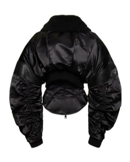 Mugler Black Pleated Casual Jacket