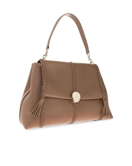 Chloé Brown Large Penelope Leather Shoulder Bag