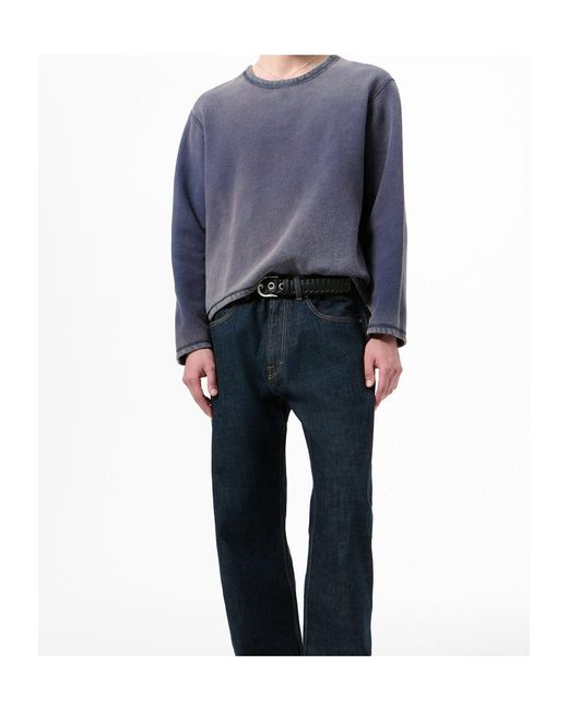 Our Legacy Blue Double Lock U-Neck Long-Sleeve T-Shirt for men