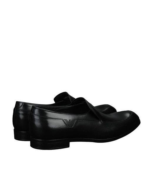 Emporio Armani Black Logo Business Casual Shoes for men