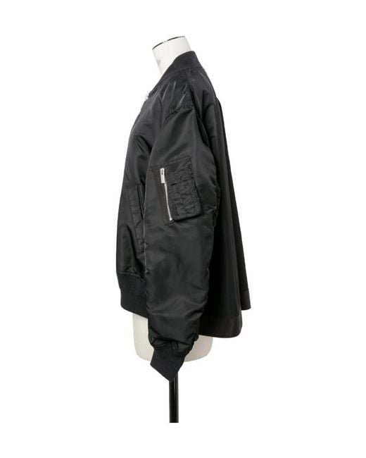 Sacai Black Zip-Up Bomber Jacket