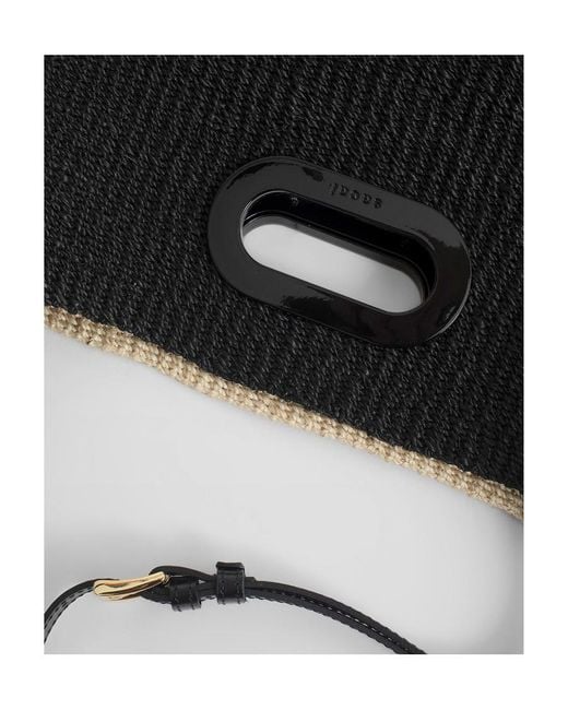 Sacai Black Logo Embroidered Woven Tote Bag for men