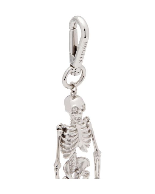 McQueen White Dancing Skeleton Charm for men