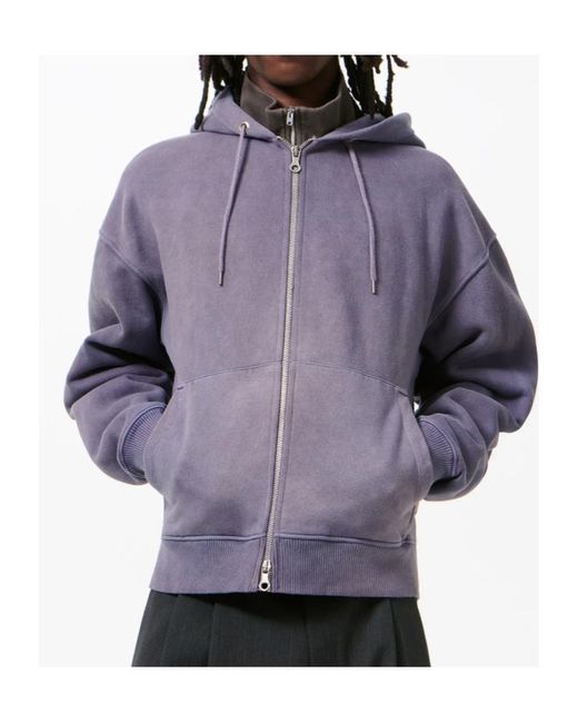 Our Legacy Purple Cropped Zip-Up Hoodie for men