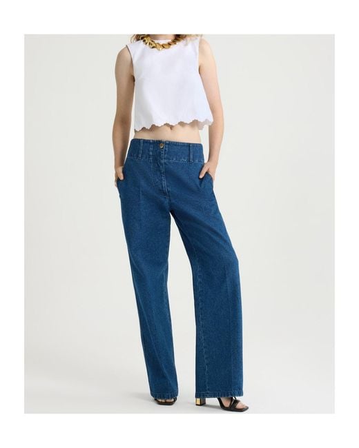 Patou White Scalloped Hem Sleeveless Top