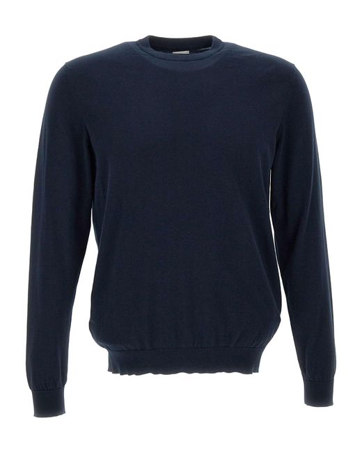 Eleventy Blue Long-Sleeve Knitted Jumper for men