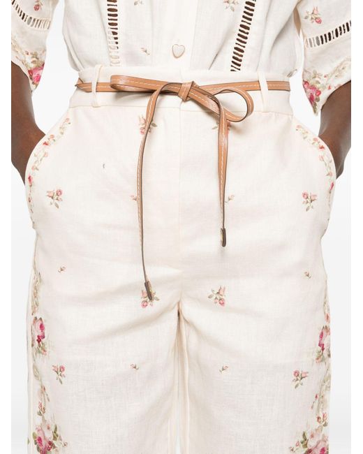 Zimmermann Natural Patience Belted Flare Pants