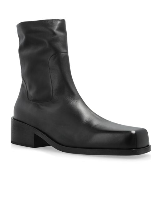 Marsèll Black Marsèll Square Toe Zipped Boots for men