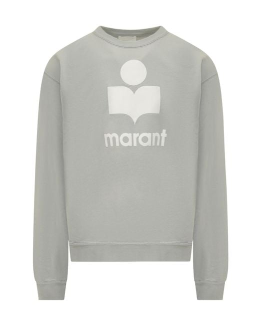 Isabel Marant Gray Mike Flocked-Logo Sweatshirt for men