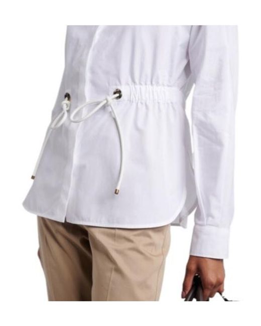 Max Mara White Solid-Color Long-Sleeved Shirt