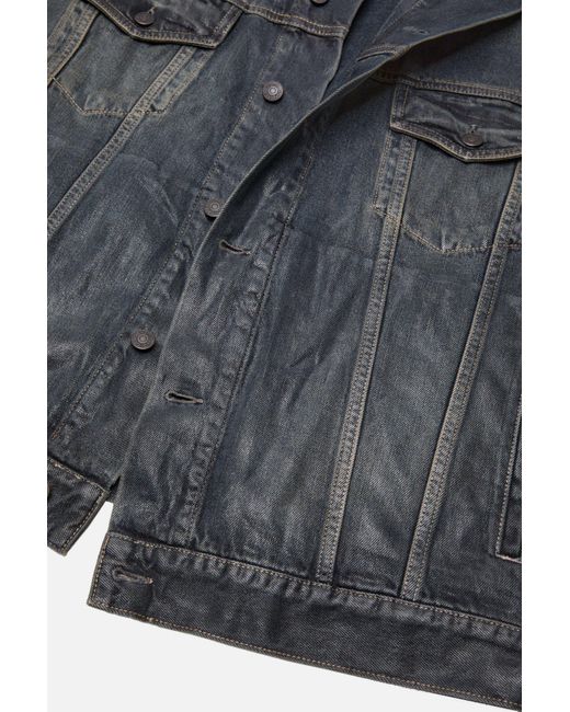 Acne Gray Hooded Buttoned Jacket for men