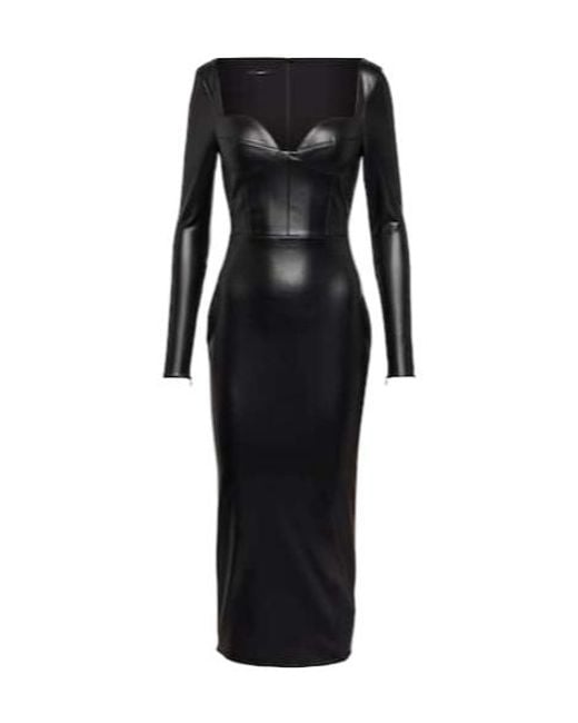 Alex Perry Black Blade Sweetheart Midi Dress