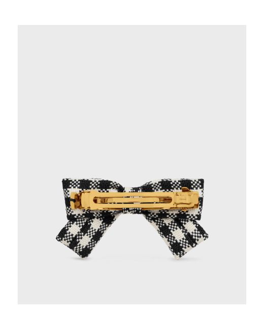 Céline White Vichy Ribbon Hair Clip