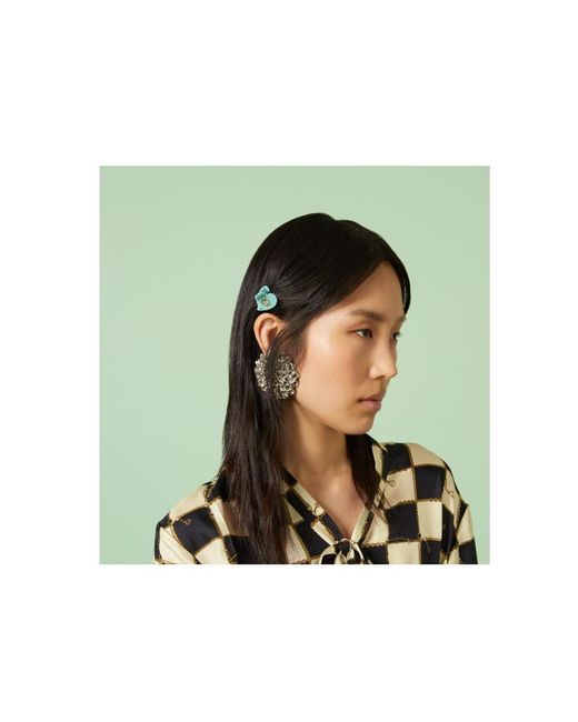 Gucci Blue Interlocking G Heart-Shape Hair Clip