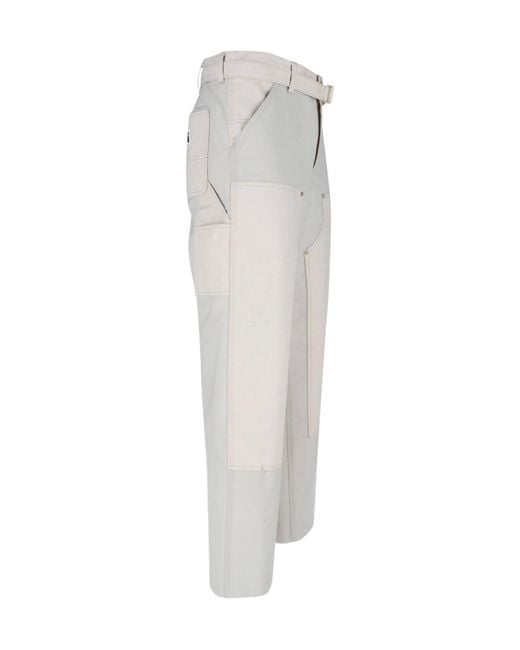 SACAI X CARHARTT WIP White Duck Pants for men
