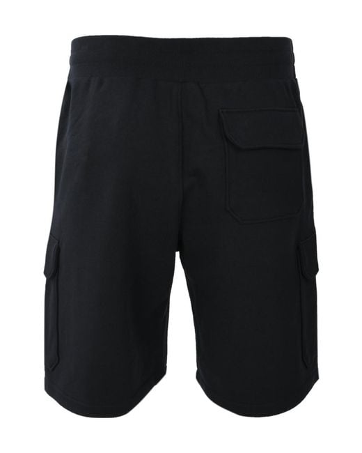 Moschino Black Logo-Embroidered Organic Cotton Track Shorts for men
