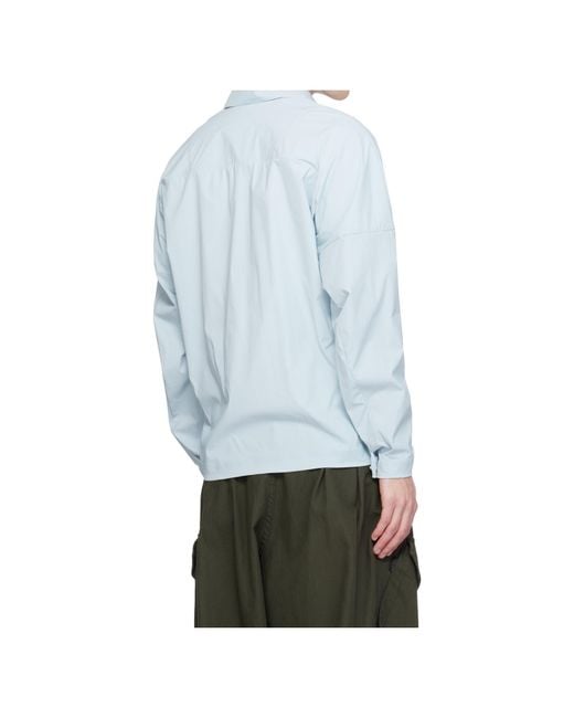 Stone Island White Logo Embroidered Zipped Shirt for men